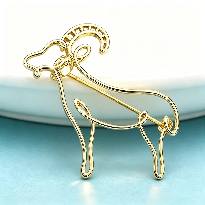 Wuli&baby Lovely Goat Brooches For Women Men Simple Metal Animal Year Of The Sheep Office Party Brooch Pins New Year Gifts