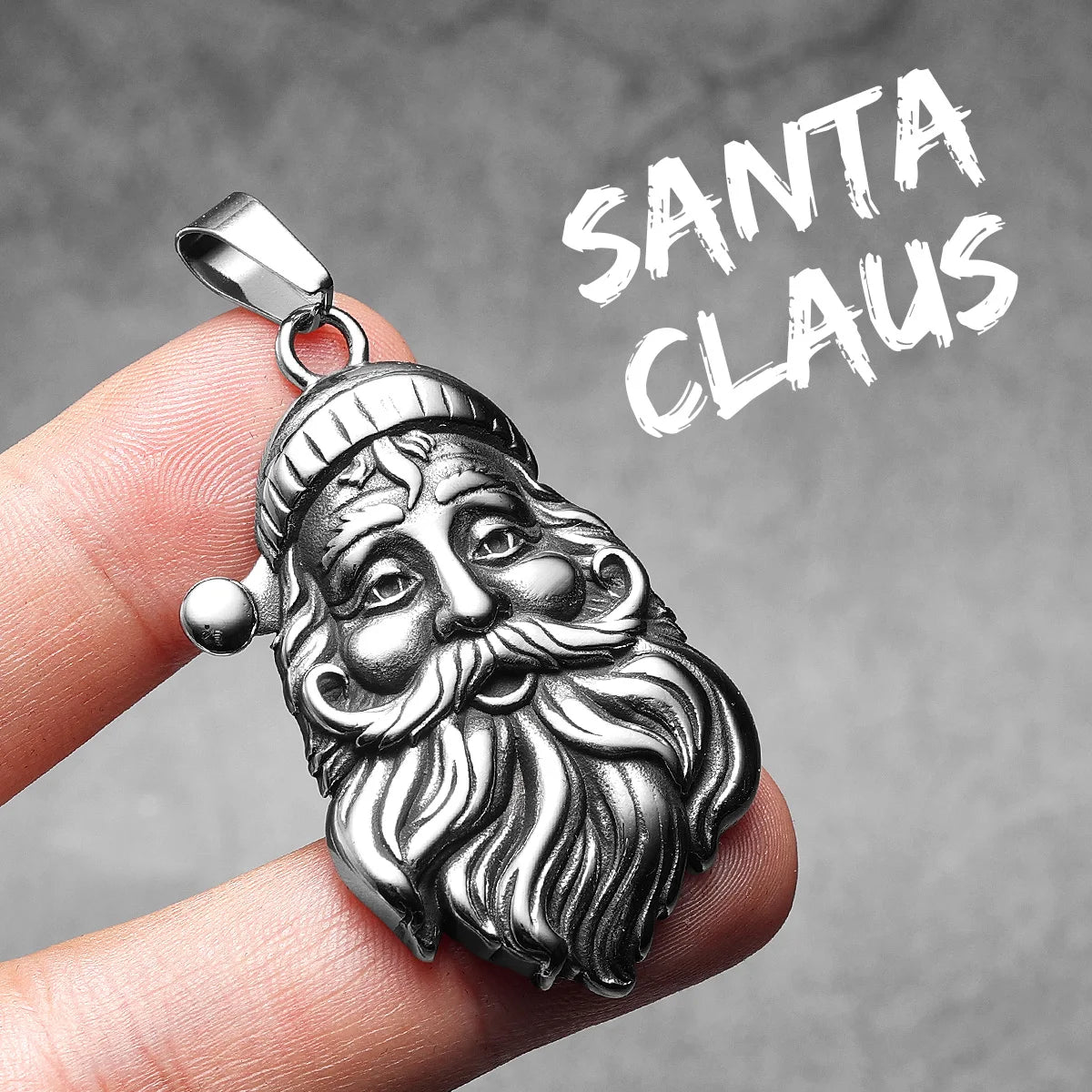 Merry Christmas Santa Claus Men Necklaces Stainless Steel Pendant Chain Women Fashion Jewelry Punk Accessories Gifts Wholesale