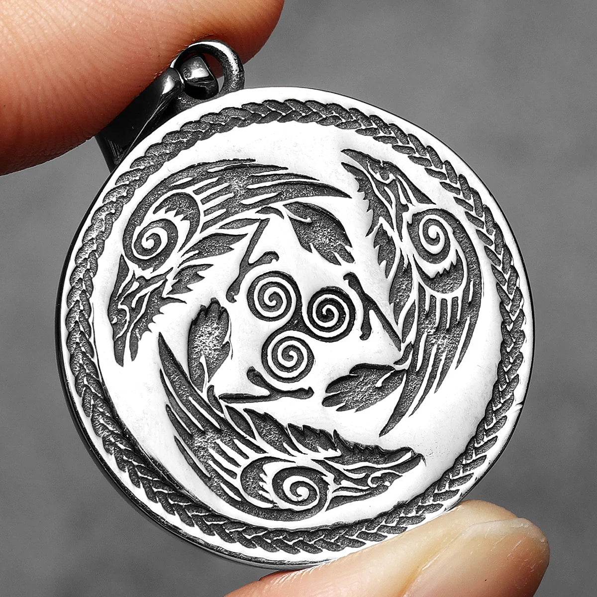 PENDRA Raven Wizard Steel Necklace