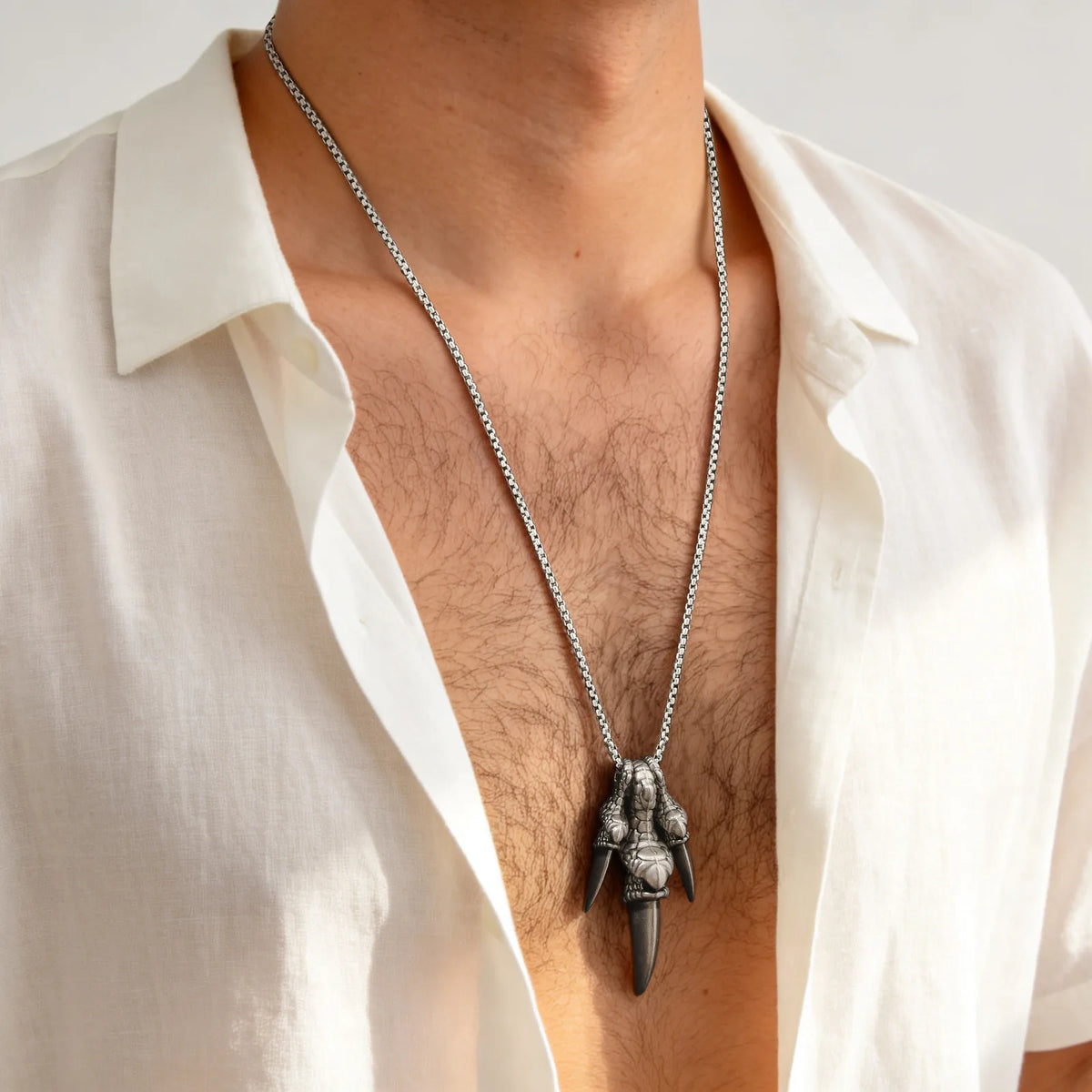 Rock Punk Dragon Claw Necklace for Men Boys,Vintage Claw Long Pendant Necklace,Trendy Jewelry Gift