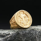 PENDRA Benedictus 316L Stainless Steel Saint Benedict Ring