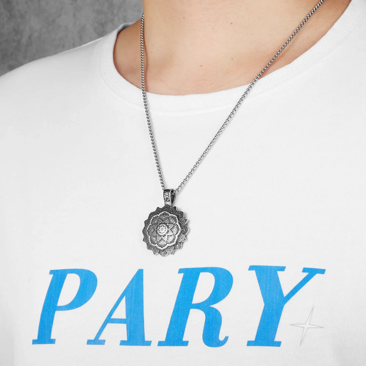 PENDRA Buddhism Mandala Steel Necklace