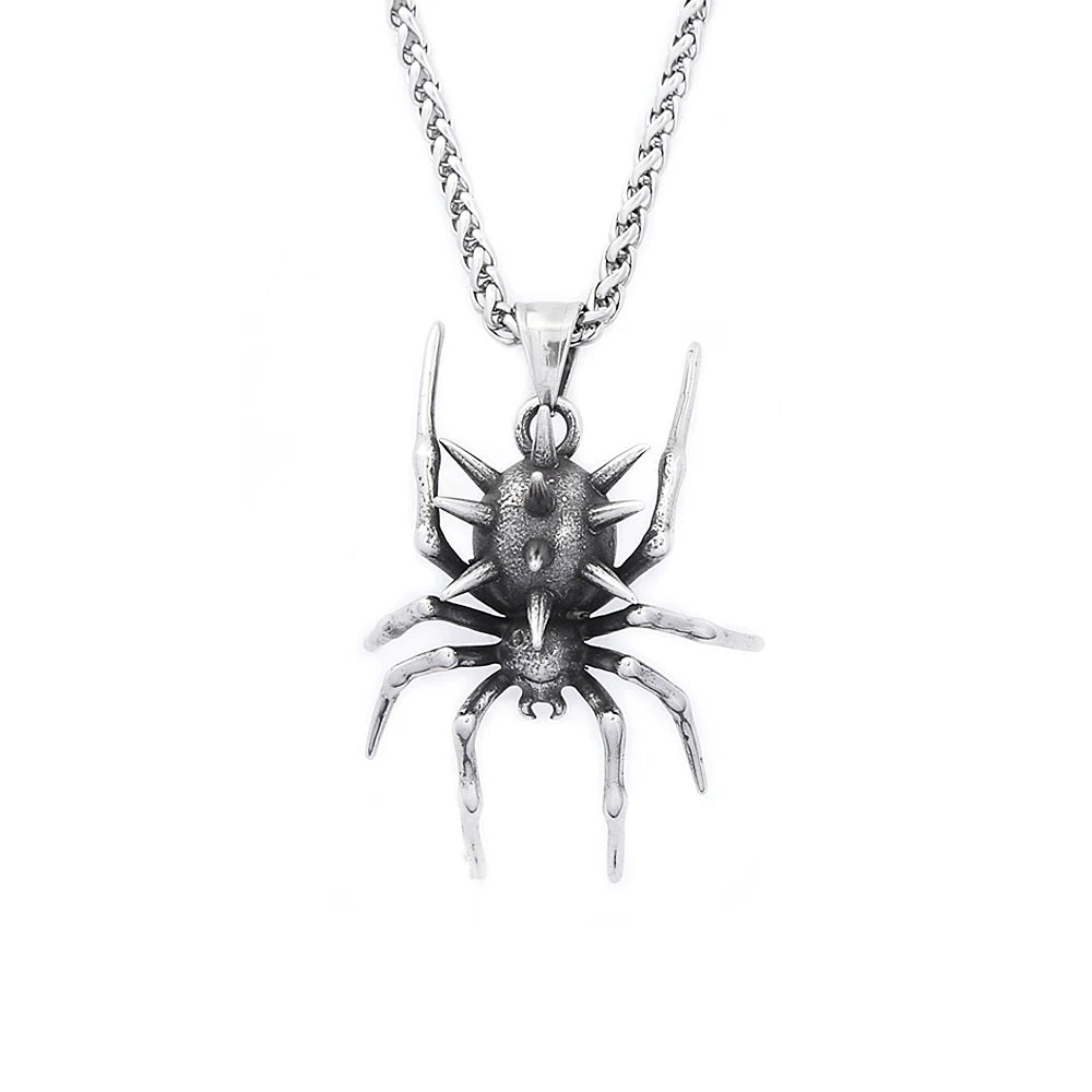 PENDRA Spiderweb Gothic Spider Pendant