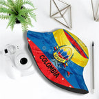 1pc Football Fan Colombia National Flag Soccer Art Bright Style Sports Unisex Printed Fisherman Hat, Stylish Hat with Fun Person