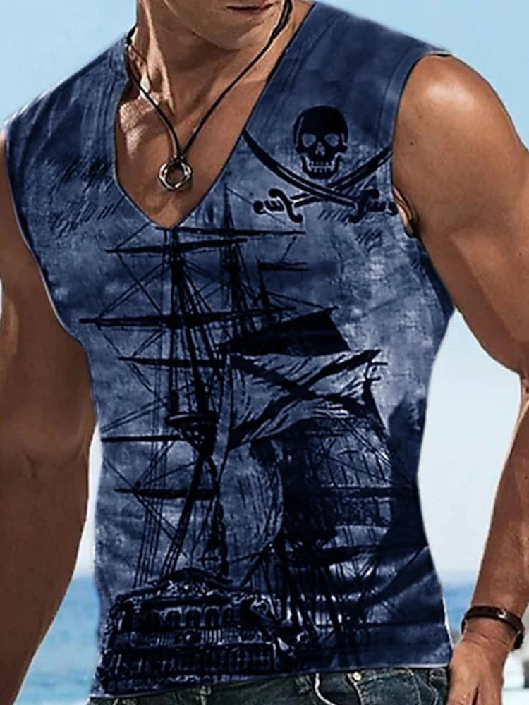 PENDRA Tank Running V-neck Print Tank Top