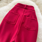 High waisted slim fit micro flared pants women in spring new design sense casual versatile solid color straight leg pants