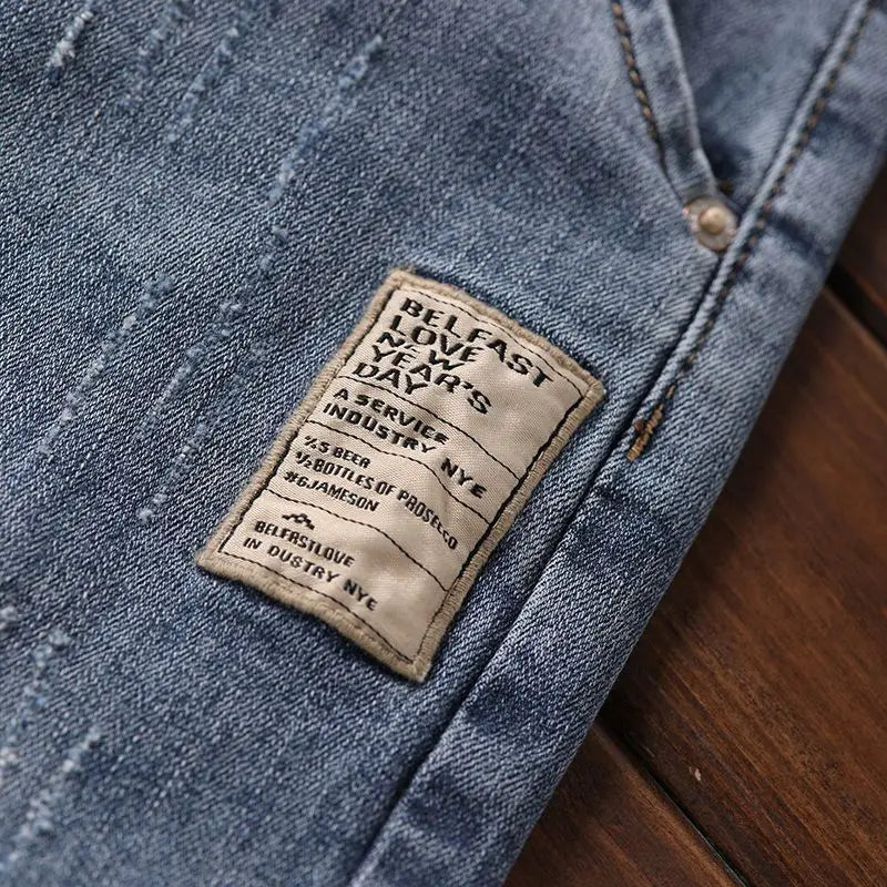 PENDRA Elastic Waist Denim Washed Pants