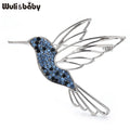 PENDRA Humminggleam 2-Color Rhinestone Hummingbird Brooch