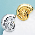PENDRA Spiral Shell Stainless Steel Brooch