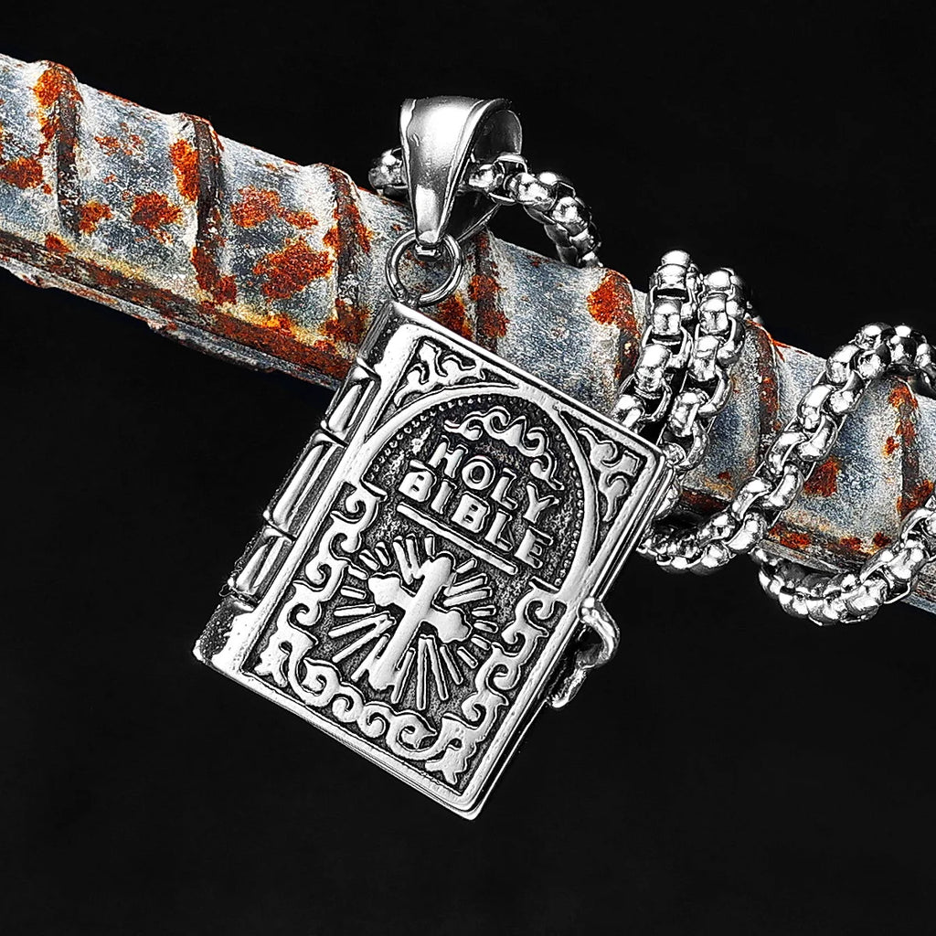 PENDRA Holy Bible Steel Necklace
