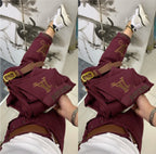 PENDRA Letter Embroidery High Waist Straight Jeans
