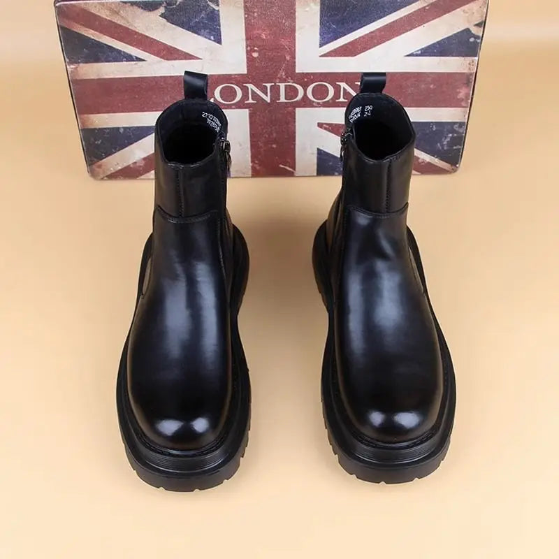 PENDRA Leather Zipper Platform Top