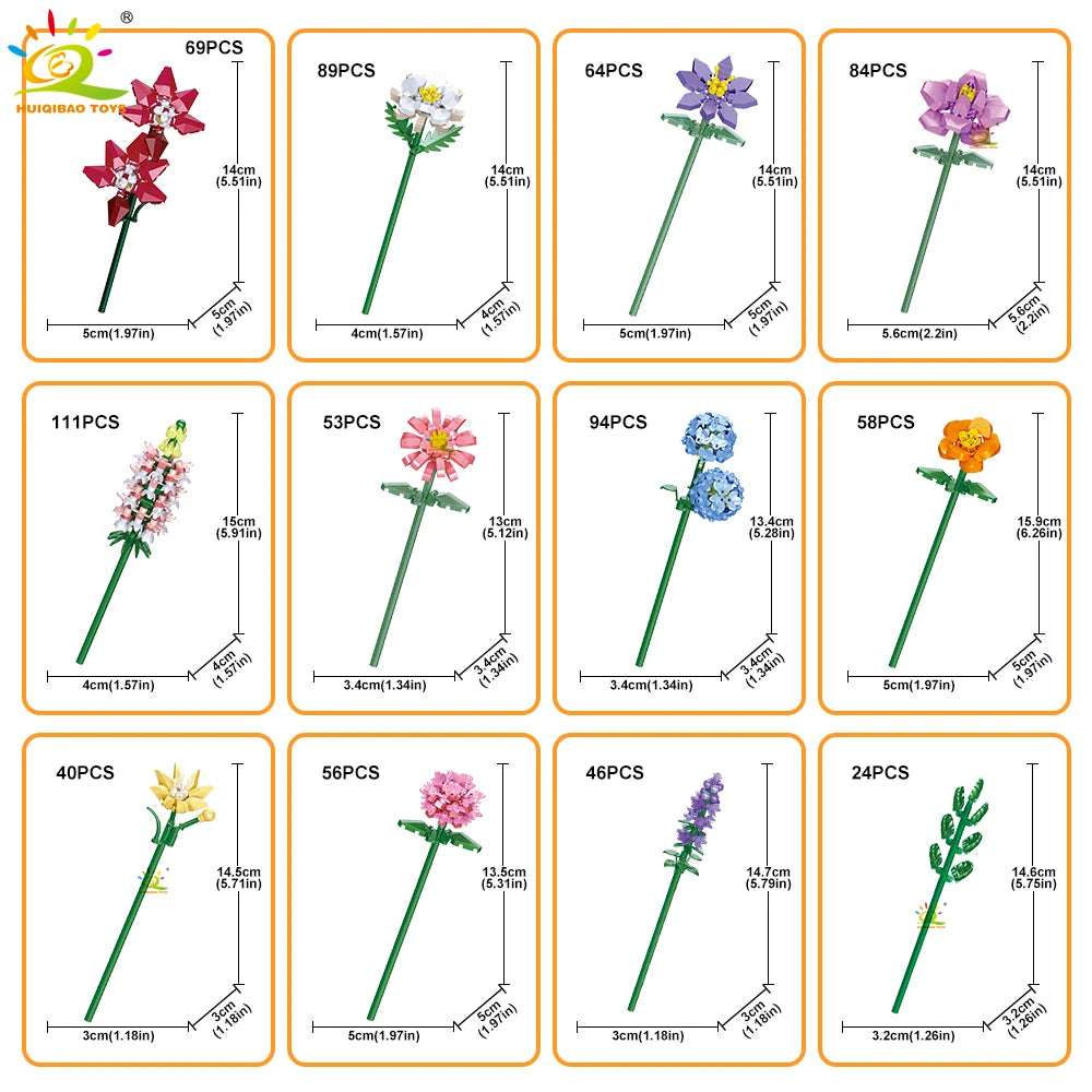 PENDRA Bouquet Rose Micro Building Set