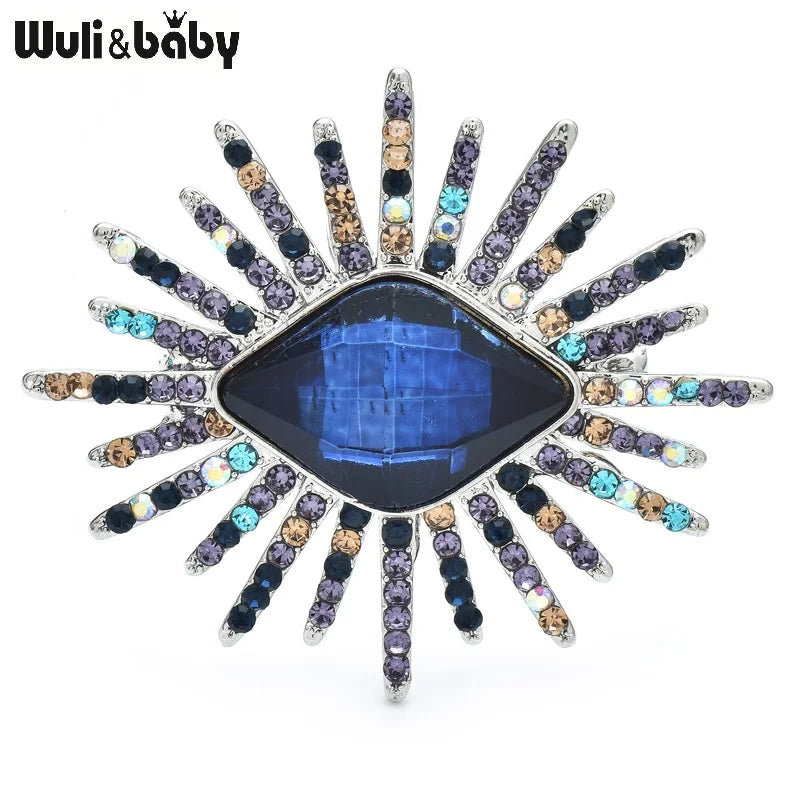 PENDRA Gaze Sparkling Crystal Eye Brooch