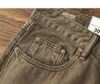 Cowboy Korean Goods Retro Yellow Mud Dyed Small Straight Jeans Men's Spring and Autumn Khaki Ami Kaji Washed Casual Trousers
