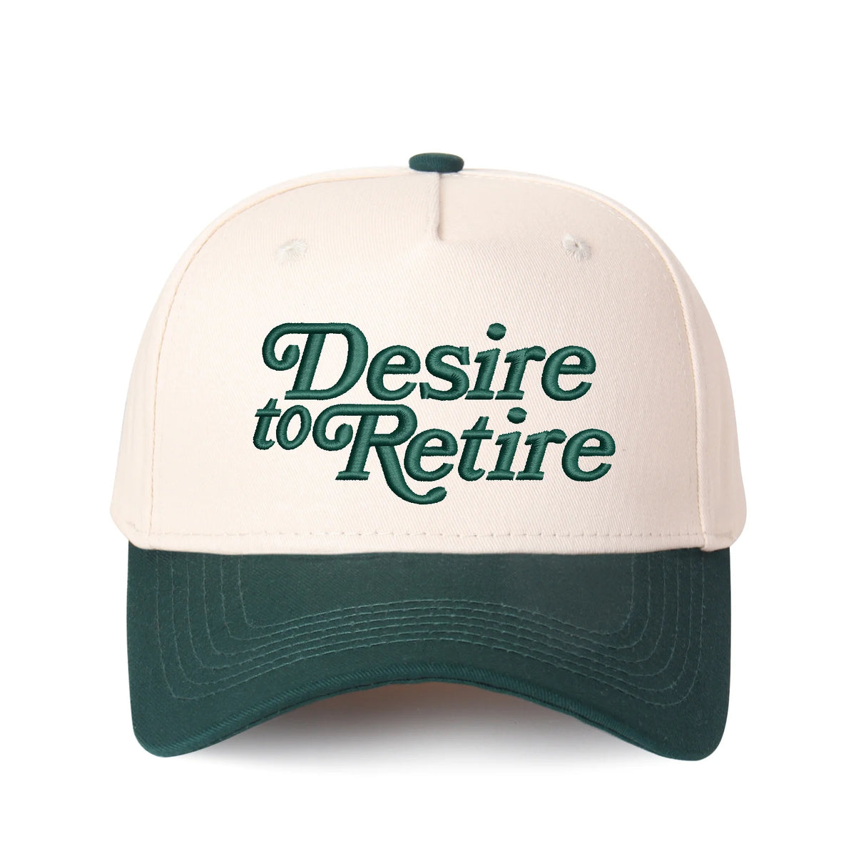 Desire to Retire Embroidered Trucker Hat - Adjustable Snapback Cap with Embroidered Letter Patch, Breathable Unisex Cap Suitable