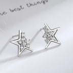 PENDRA Silver Stamp Star Earrings
