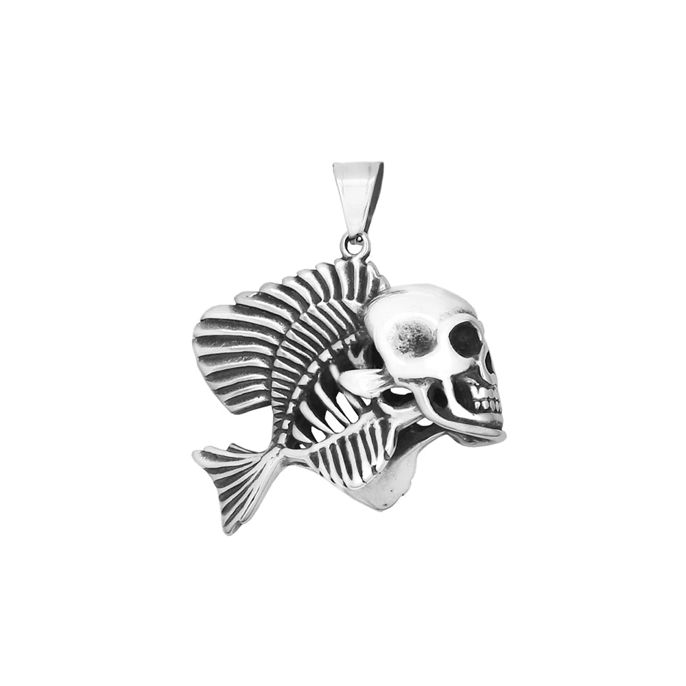 PENDRA Fishbone Skull Pendant