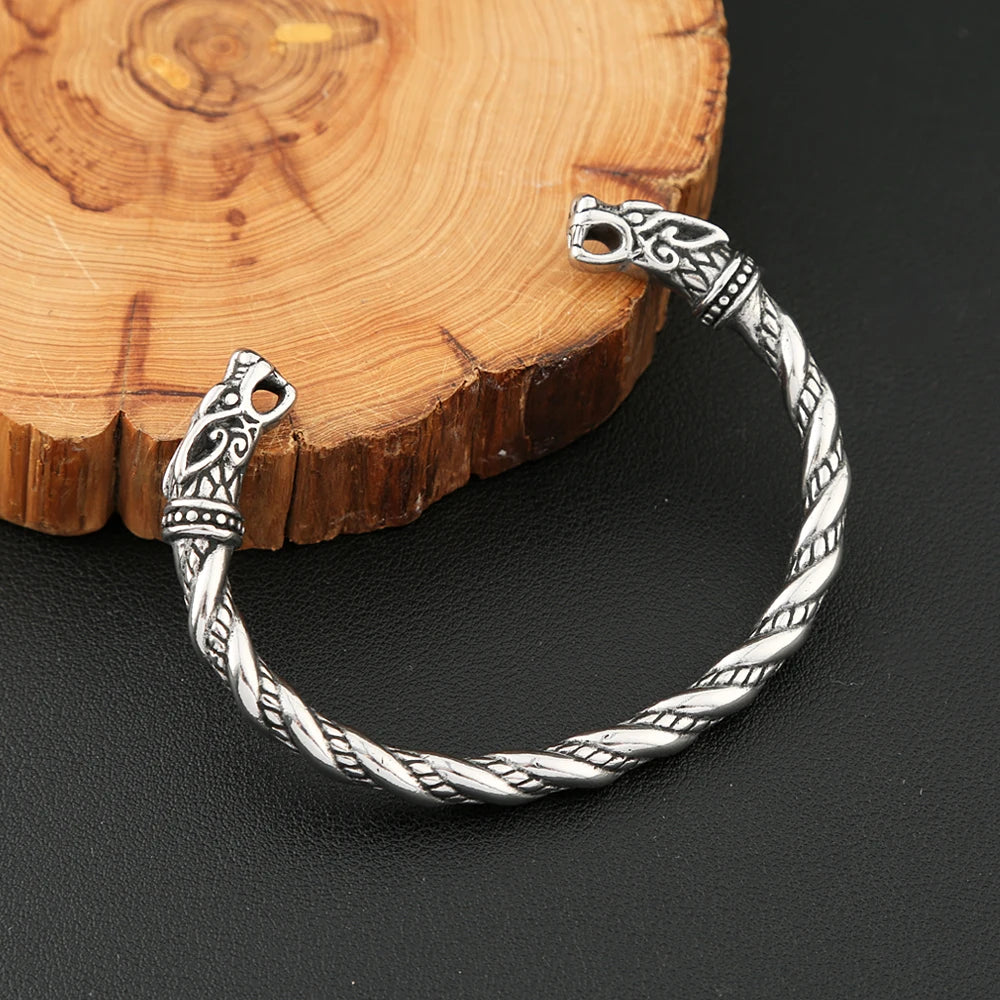 PENDRA Valknor Stainless Steel Double Dragon Bracelet