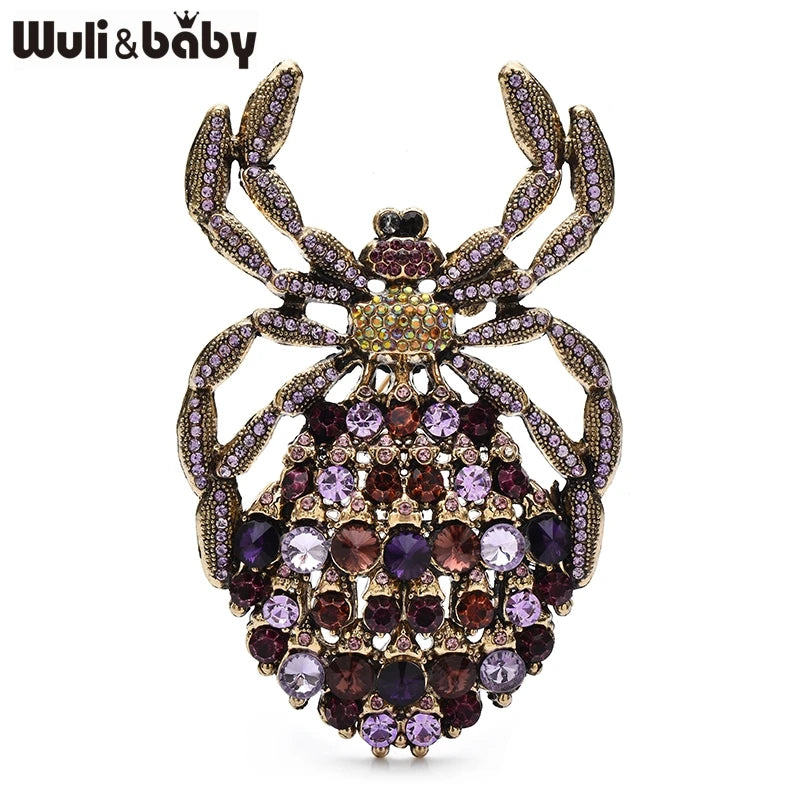 PENDRA Noctis Rhinestone Spider Brooch