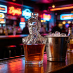 Novelty Human Bust Whiskey Decanter Glass Liquor Bottle for Scotch Whiskey Bar Home Decoration Ornament