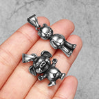 PENDRA Teddy Bear Cute Steel Necklace