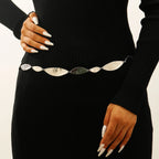 PENDRA Seraina Metal Silver Boho Waist Chain Belt