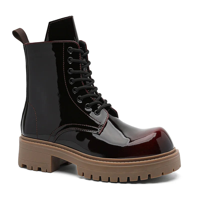 PENDRA Leather Thick Soled Boots