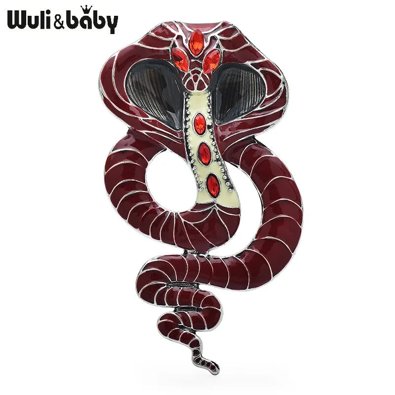 PENDRA Big Enamel Cobra Snake Brooch