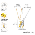 2pcs/set Hand in Hand Couple Necklace for Men Women,Magnetic Couples Metal Pendant Necklaace with Gift Cards,Valentine's Day