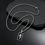 PENDRA Square Enamel Orthodox Pendant Necklace