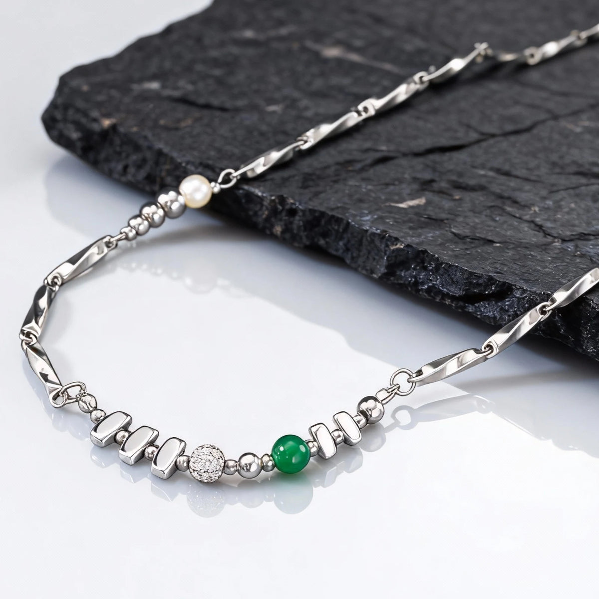 PENDRA Irregular Stone Chain Necklace