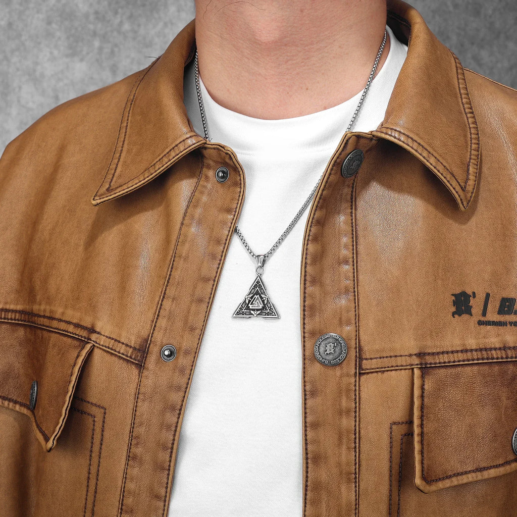 PENDRA Odin's Triangle Steel Necklace