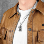 PENDRA Chinese Dragon Head Steel Necklace