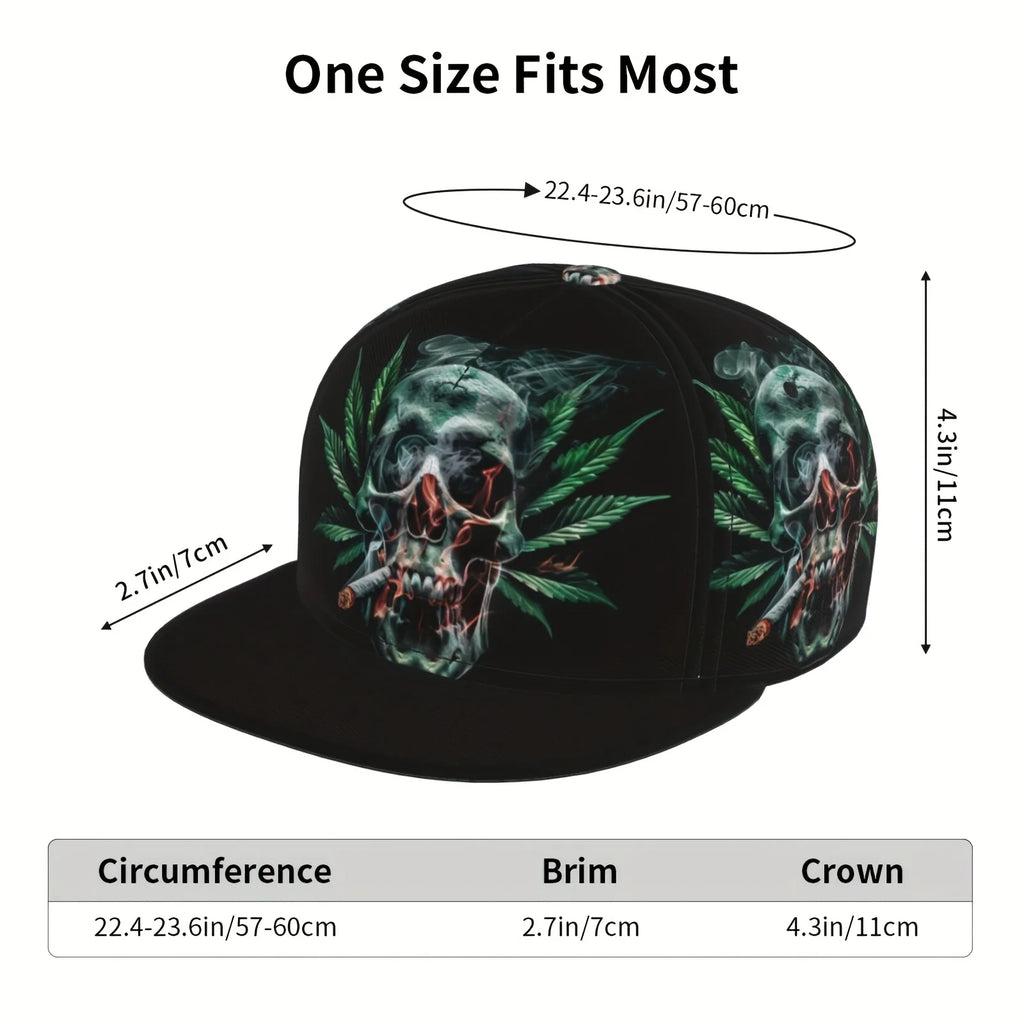 PENDRA Snapback Skull Leaf Baseball Cap