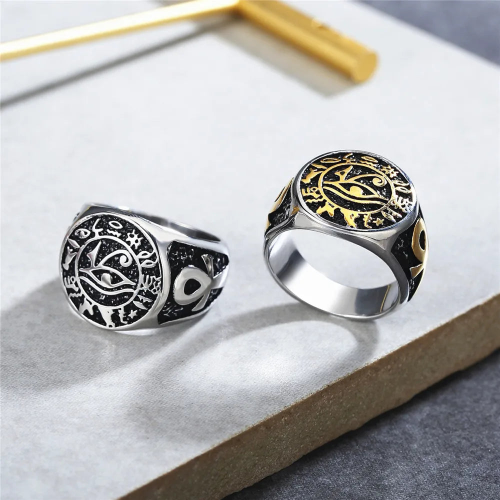 PENDRA Horus Egyptian Eye of Horus Ring