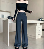 Advanced style suit pants women autumn high waisted slim fit versatile hanging down feeling casual and wide leg pants