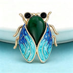PENDRA Cicada Charm 2-Color Enamel Cicada Brooch