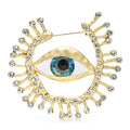 PENDRA Big Blue Eye Round Brooch