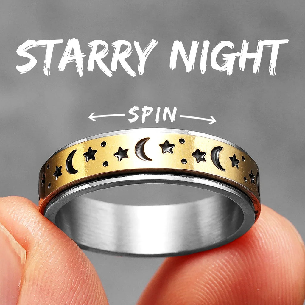 PENDRA Starry Night Stars Steel Ring