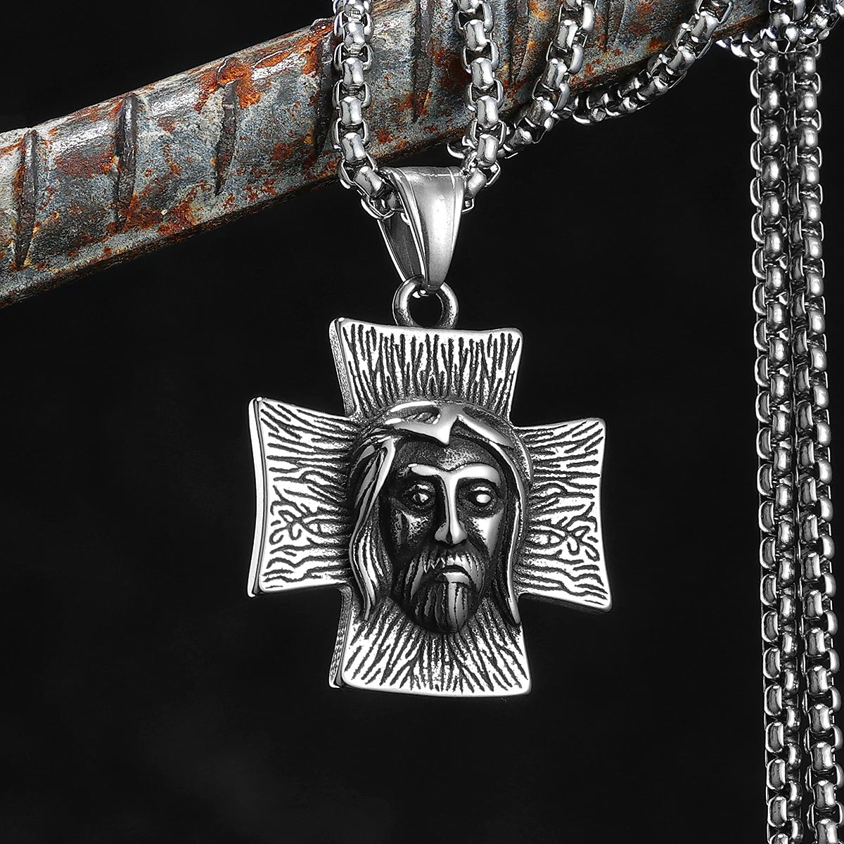 Jesus Cross Men Necklaces Stainless Steel Pendant Chain Women Fashion Jewelry Religion Punk New in Accessories Gifts Wholesale