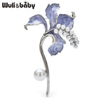 PENDRA Pearlfleur Enamel Pearl Flower Brooch