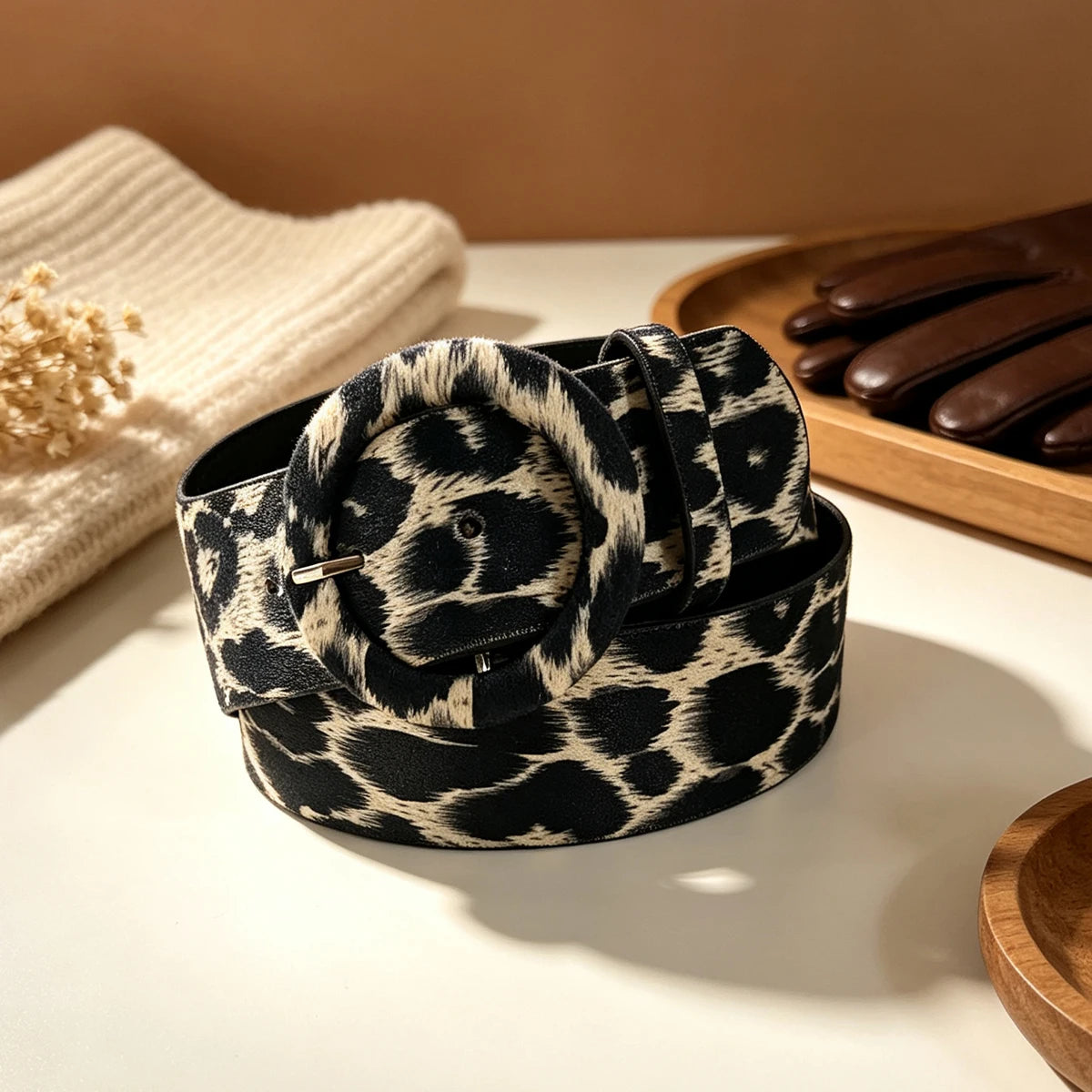 PENDRA Orlalia Leopard Print Western Boho Belt