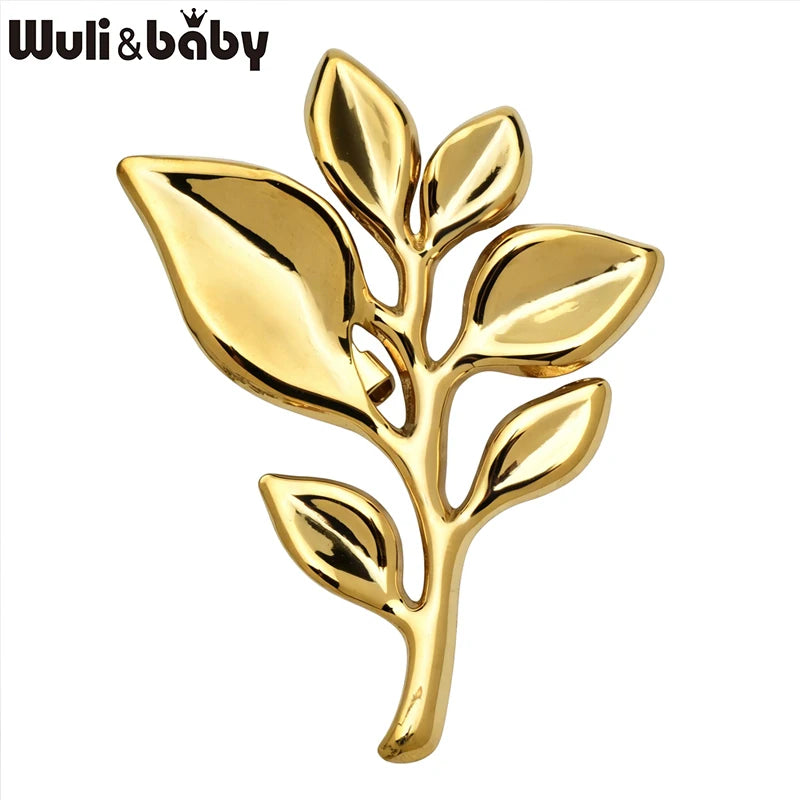 PENDRA Leafelle Stainless Steel Leaf Brooch