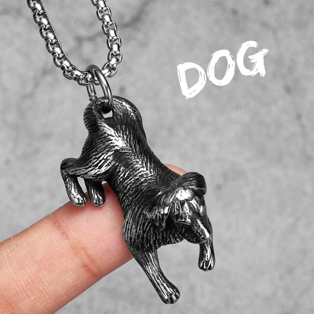 3D Labrador Dog Men Necklaces Stainless Steel Pendant Chain Women Punk Fashion Jewelry New In Accessories Gifts Wholesale