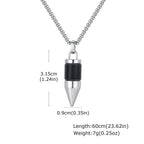 Stylish Bullet Necklaces for Men,Stainless Steel Natural Stone Pendant Necklace,Healing Jewelry Gift for Father Husband Son