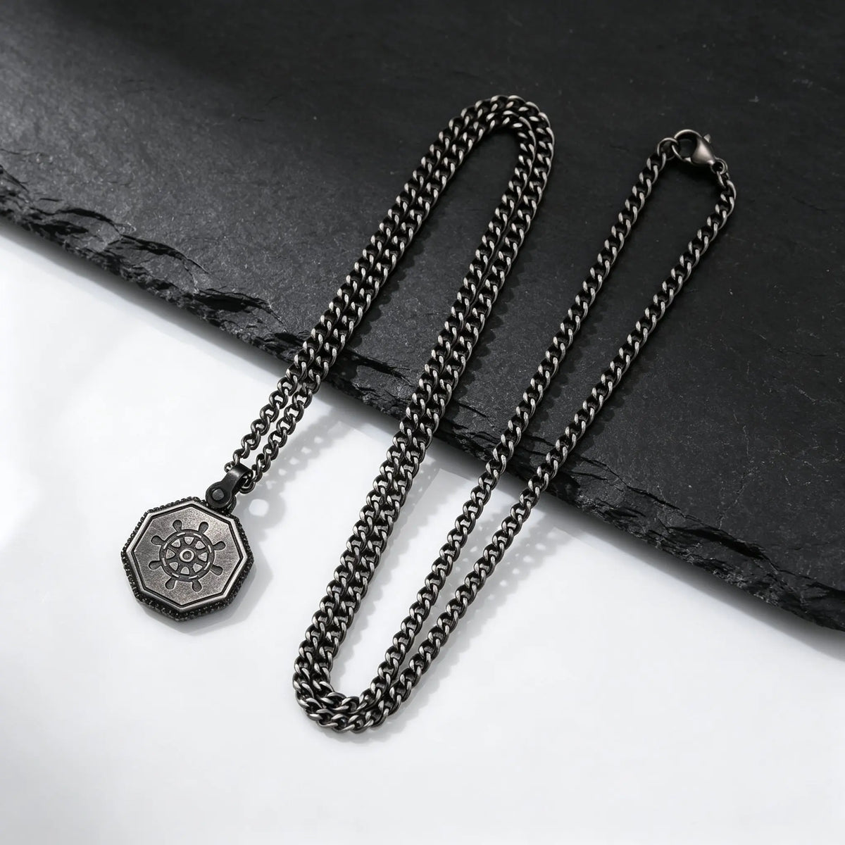 PENDRA Ship Wheel Pendant Necklace
