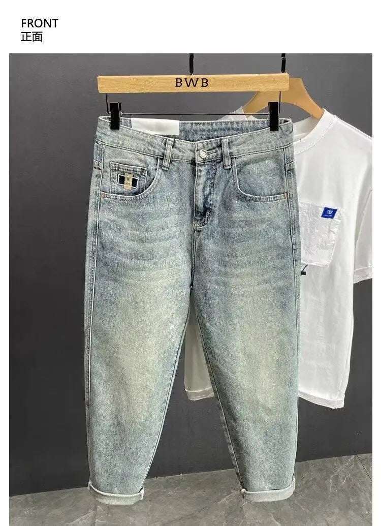 PENDRA Straight Leg Denim Washed Pants