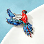 PENDRA Flying Parrot Rhinestone Brooch