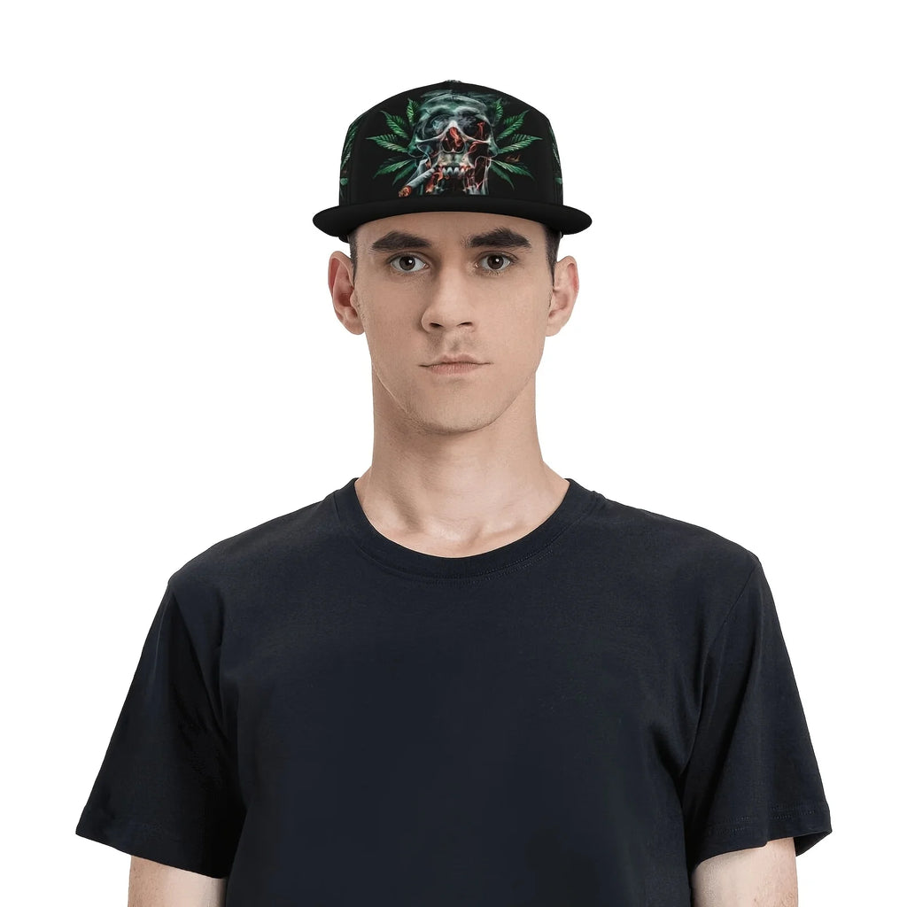 PENDRA Snapback Skull Leaf Baseball Cap